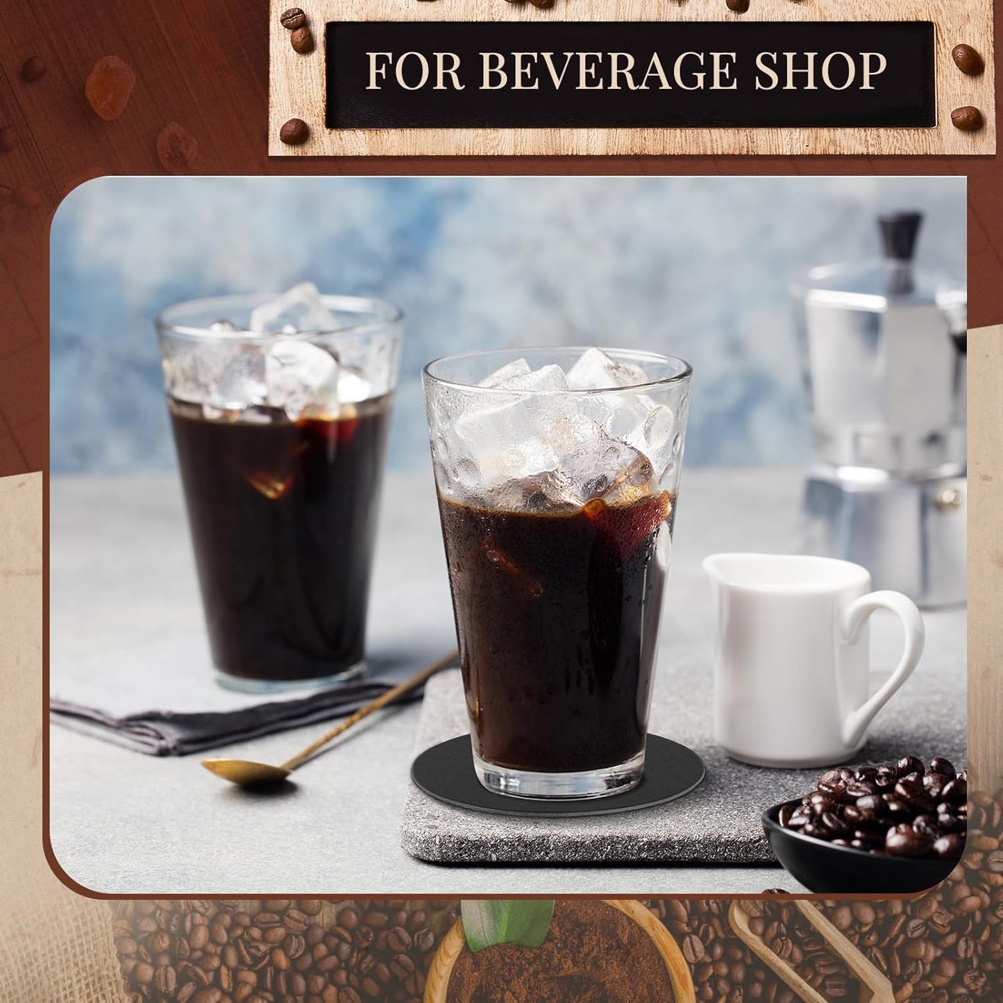 TaoBary 800 Pcs Disposable Paper Coasters Bulk 1MM, 4 Inch Round Cardboard Coasters Blank for Bar Drinks DIY Crafts Arts Wedding (Black)