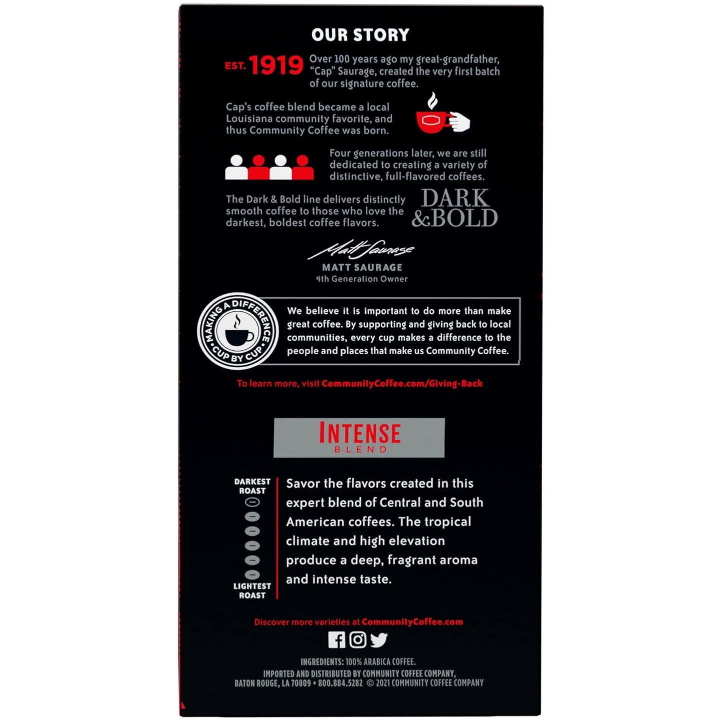 Community Coffee Dark & Bold Intense Blend 24 Count Coffee Pods, Compatible with Keurig 2.0 K-Cup Brewers, 24 count (Pack of 1)