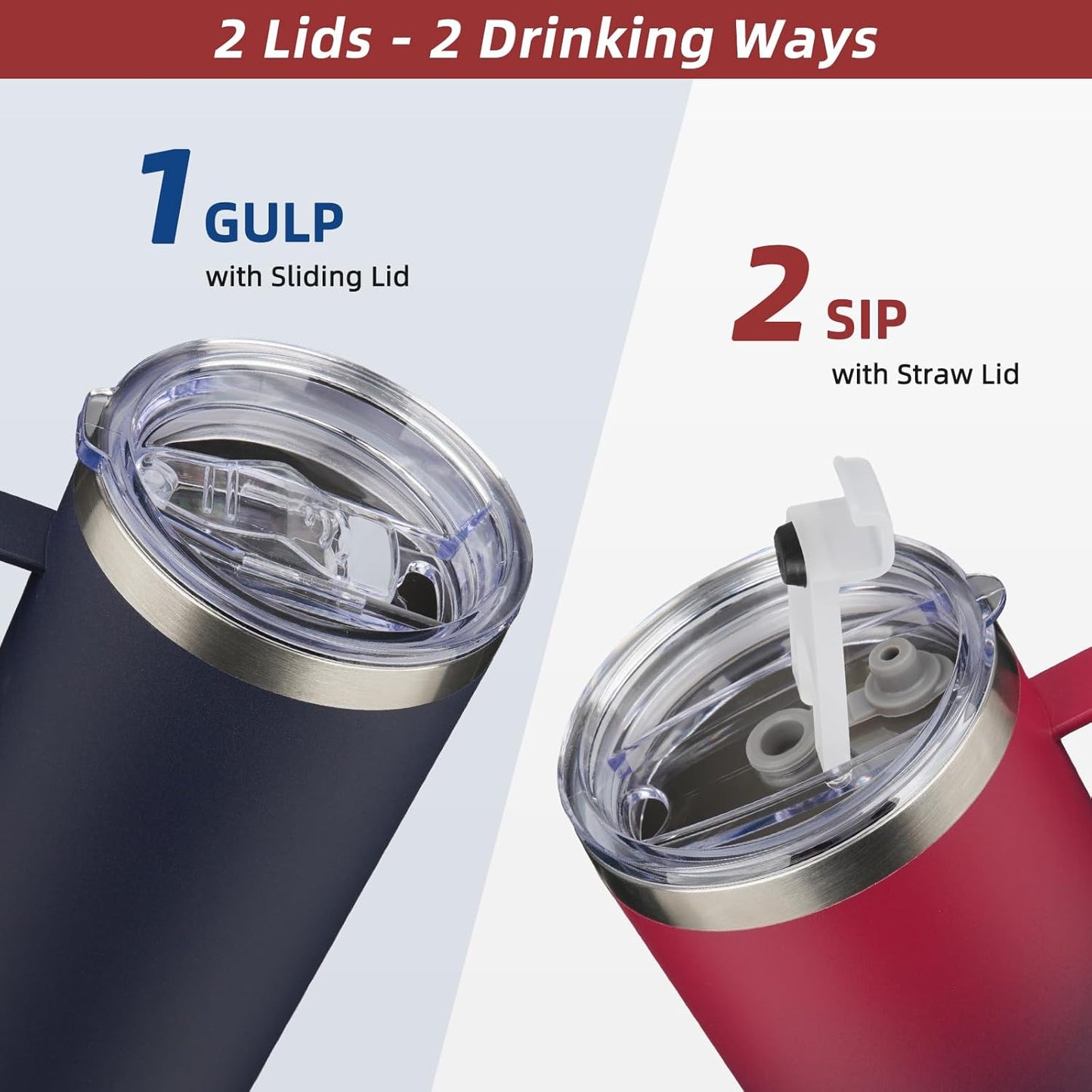 BJPKPK Insulated Coffee Mug with 2 Lids, 25oz Stainless Steel Insulated Tumbler with Handle, Double Wall Vacuum Coffee Cups, BPA Free Travel Mug for Coffee, Tea and Drinks, Sky