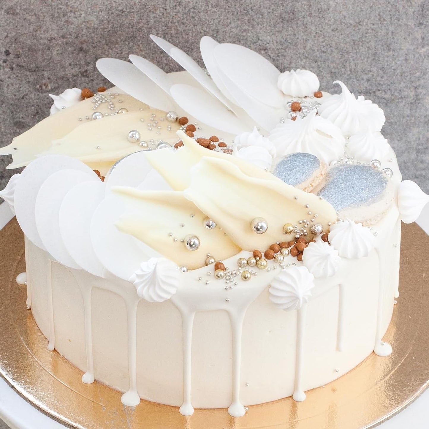 Twisweet Gold Pearl Sprinkles for Cake Decorating, Edible Sugar Pearls for Baking, Mix Size, Cake Topper Cupcake Cookie Ice Cream Dessert Decorations, Valentines Birthday Christmas Supplies (130g/4.58oz)