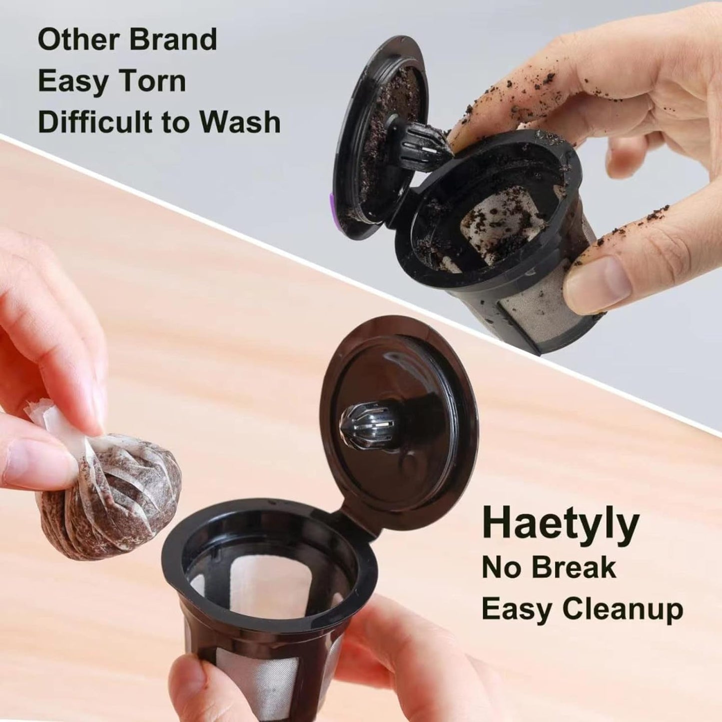 Reusable K Cup with Paper Coffee Filters 300 Count Coffee Paper Filters （One Kcup Included) Compatible with Keurig Single Serve 1.0 and 2.0, Fits All Brands K Cup Filter,300 Count & 1 Reusable K Cup