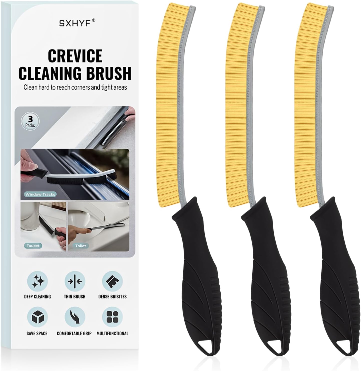 SXhyf Cleaning Brush - Hard Bristle Crevice Cleaning Brush, Multifunctional Gap Scrub Brush, Kitchen Essentials, Bathroom Cleaner Tools for Household Use, Home, Window, Toilet, Stove