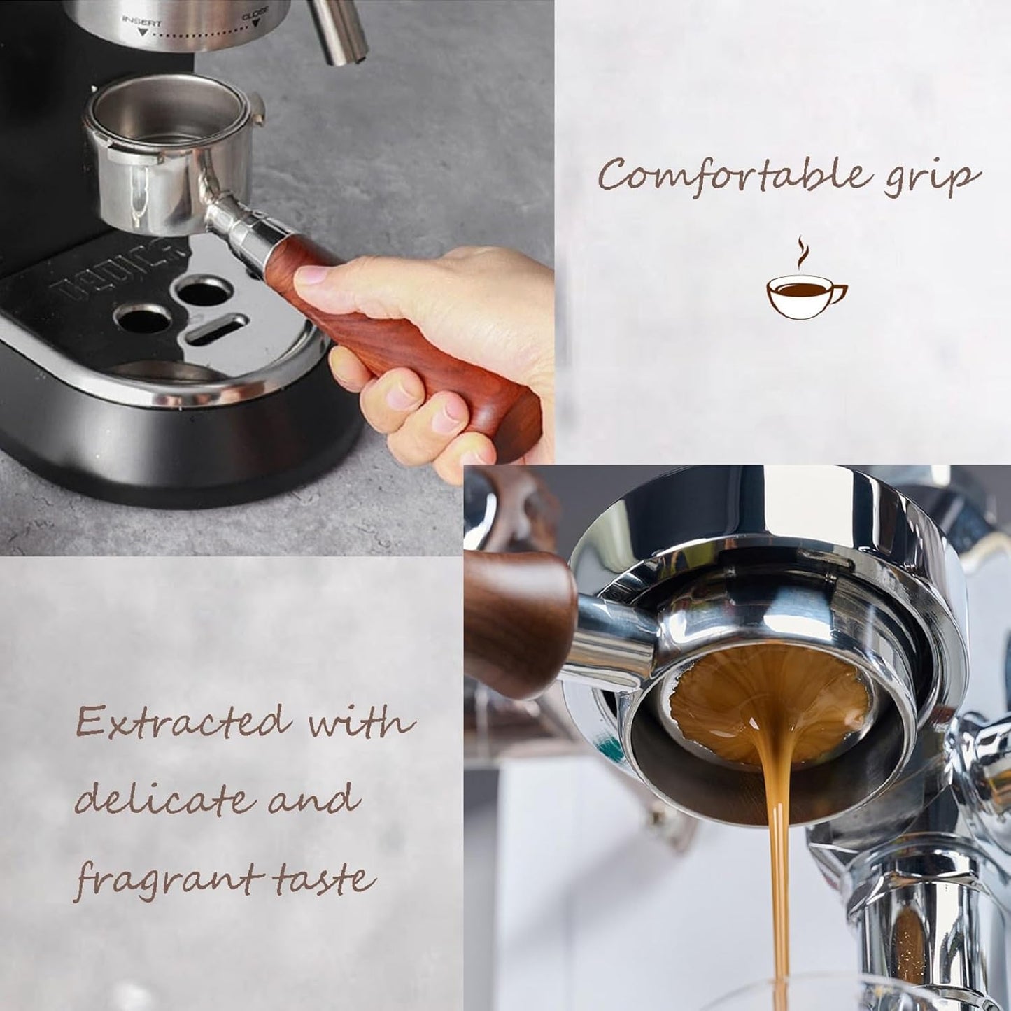 MIAO JIN 51mm Bottomless Portafilter 3 ears Coffee Naked Espresso Portafilter Compatible with DeLonghi Dedica EC680/EC685 With 1 Cup Filter Basket