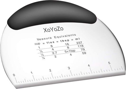 1 pcs Dough Pastry Scraper Chopper/Stainless Steel Dough Scraper Cutter with Ergonomic Rubber Non-Slip Grip/Dough Scraper Cutter/Pro Pastry Pizza Cutter Chopper (Black)