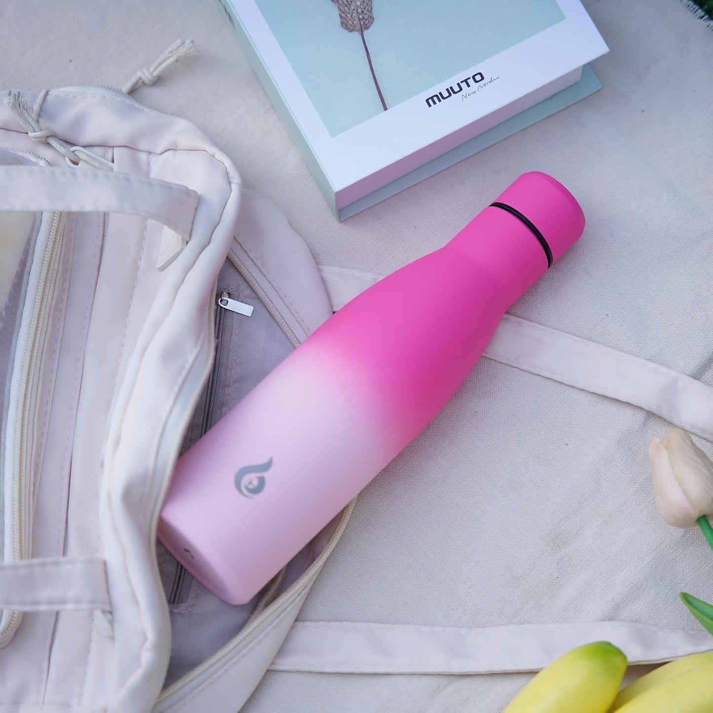 BJPKPK Insulated Water Bottle 17oz Stainless Steel Water Bottles Disawasher Safe Reusable Metal Thermos Keep Cold and Hot,Cherry