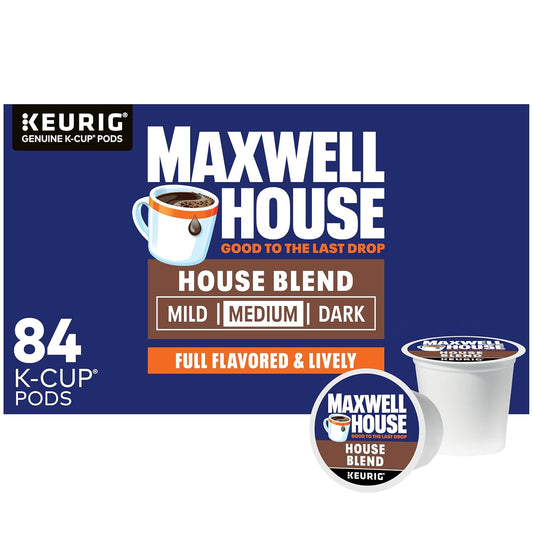Maxwell House House Blend Medium Roast K-Cup Coffee Pods, 84 ct Box