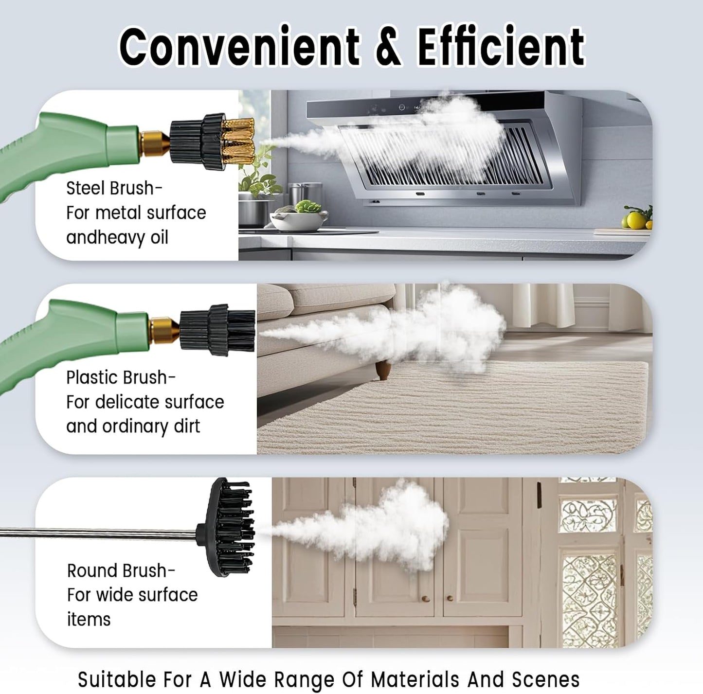 2500W Handheld Steam Cleaner,Portable Car Steamer For Auto Detailing,High-Temperature and Pressure Steam Cleaner For Home, Steam Cleaning Machine for Furniture,Kitchen,Grout,Floor,Tile (7-Green)