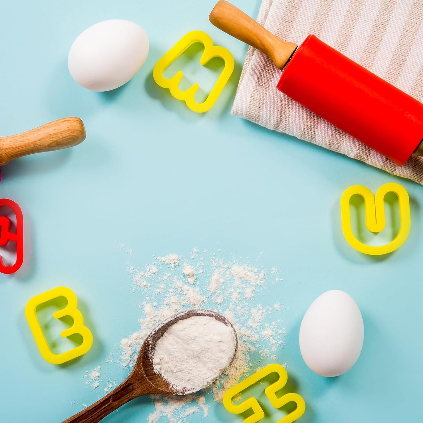 HARFINGTON Silicone Rolling Pins for Baking 17 Inch Wooden Handle Non Stick Rolling Pin Small Roller Playdough Rolling Pins for Dough Pizza Pastry Fondant Kitchen, Dark Green