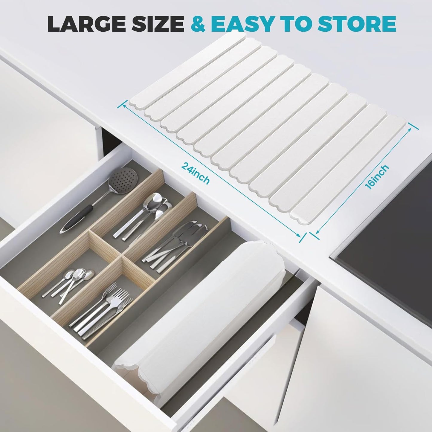 Extral Large Quick Dry Stone Drying Mat for Kitchen Counter,24x16 Inch Collapsible Eco-Friendly Absorbent Diatomaceous Earth Mat for Dishes Cups,Dish Drying Mats (White-Love Shape, 24x16 inch)