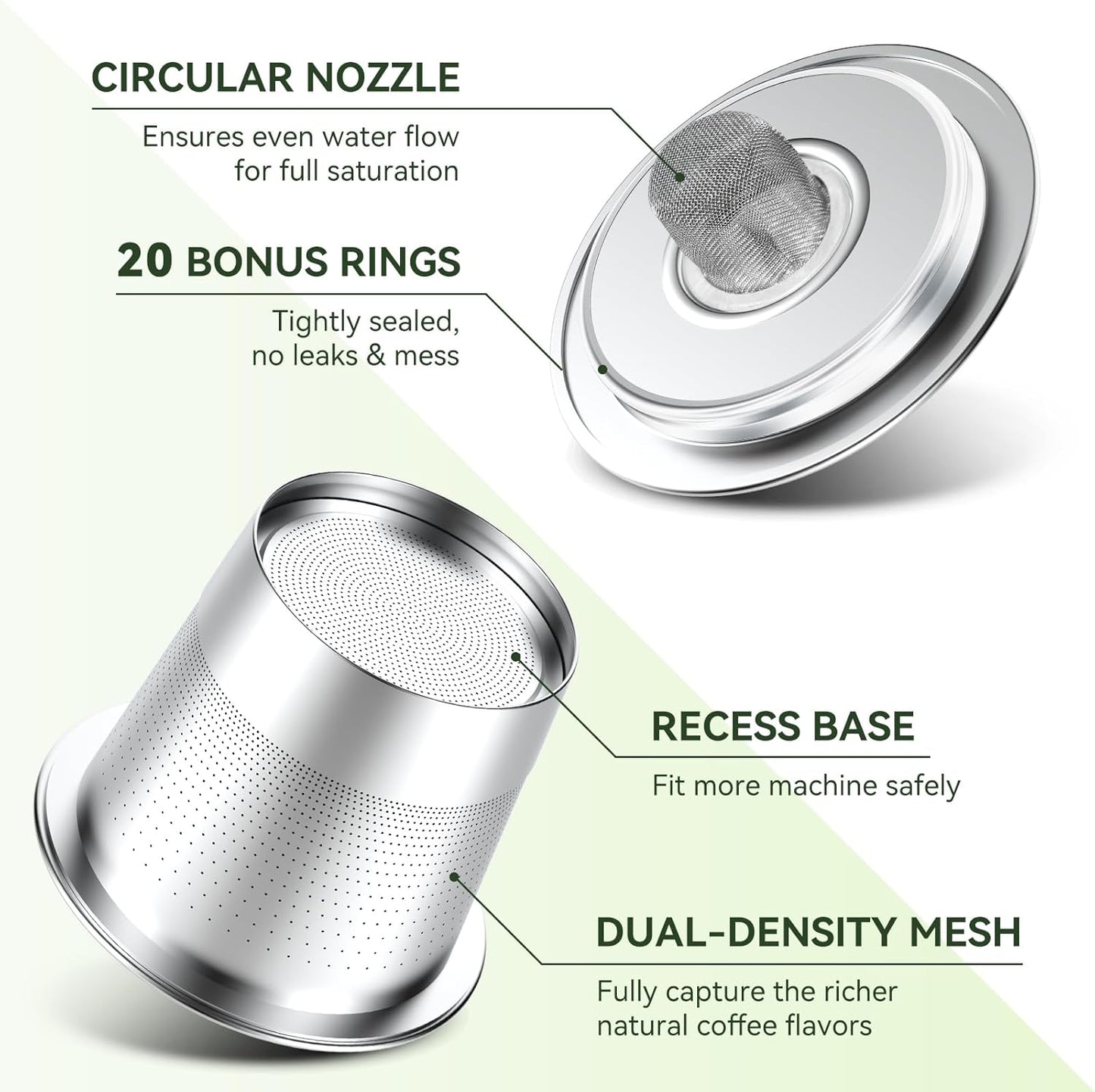 6 Pack Reusable K Cups Coffee Pods for Keurig 1.0: Stainless Steel Refillable K Cup - Reusable Coffee Filter for Keurig 1.0 Coffee Maker, Permanent, Eco-Friendly, Innovative Design