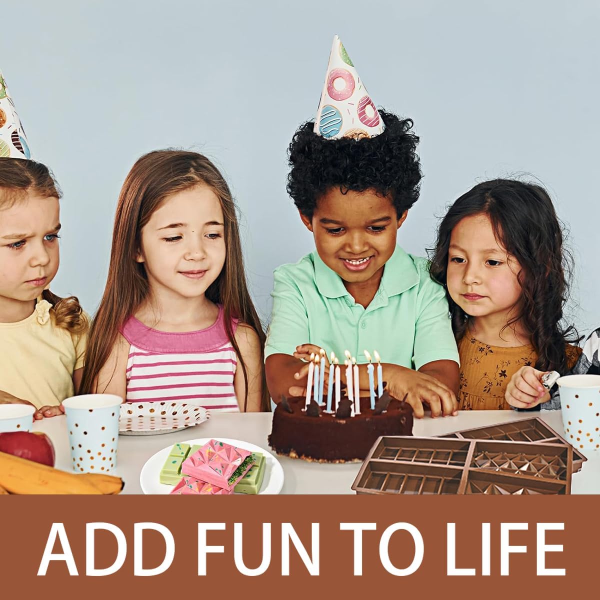 Deep Chocolate Molds Silicone - 4 Different Shapes,Dubai Chocolate Bar Mold,Homemade Candy Bar Baking Molds - Set of 2