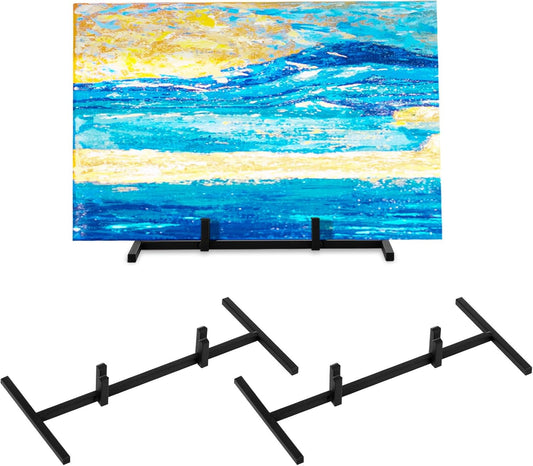 2 Pcs Metal Glass Display Stands Easel for Stained,ceramic Tiles, Plaques, for Picture, Collectibles Ceramic Tiles Photo Office Trade Show Office, or Home