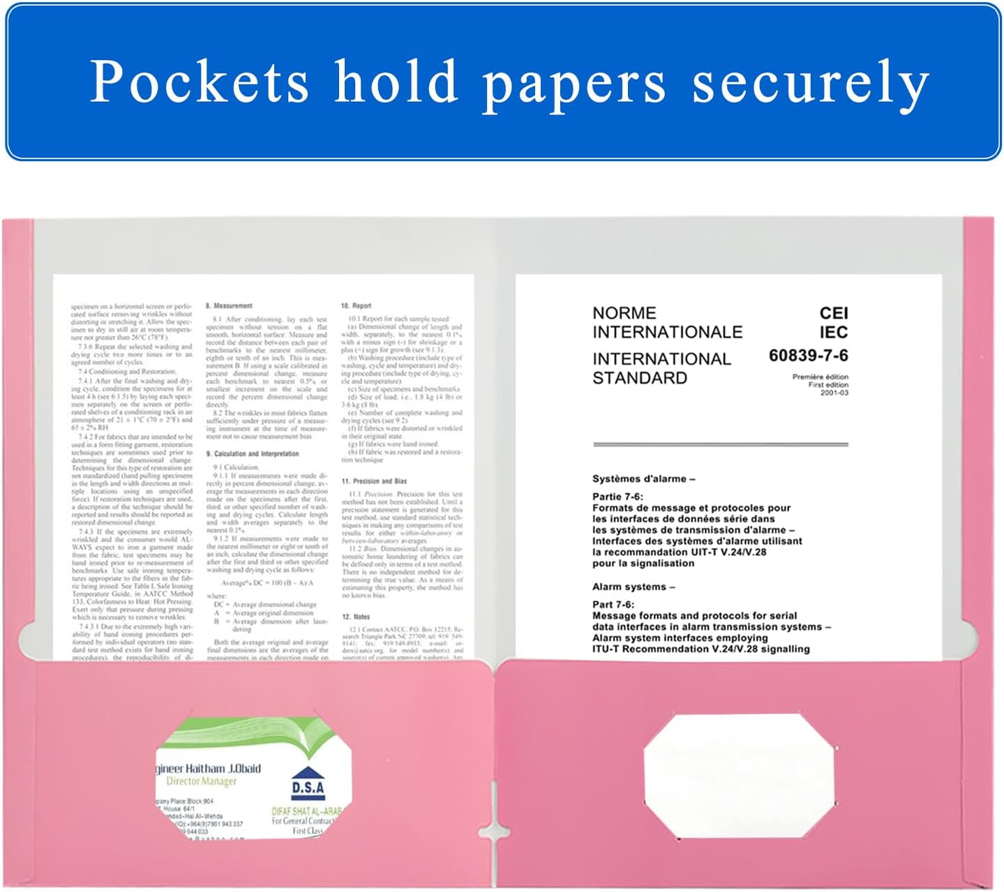 Zzrywuty File Folders with Pockets Letter Size，25-Pack Paper Folders with Card Slot，Two Pocket Folders for School Students，Businessmen，Home and Office Workers（Pink）