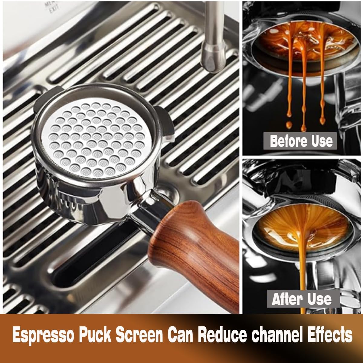 53.3mm Espresso Puck Screen-Food-Grade 316 Stainless Steel, 0.8mm Thickness, Reusable Filter for Espresso Portafilter-Compatible with Puck Screen 54mm Breville & Breville Coffee Accessories