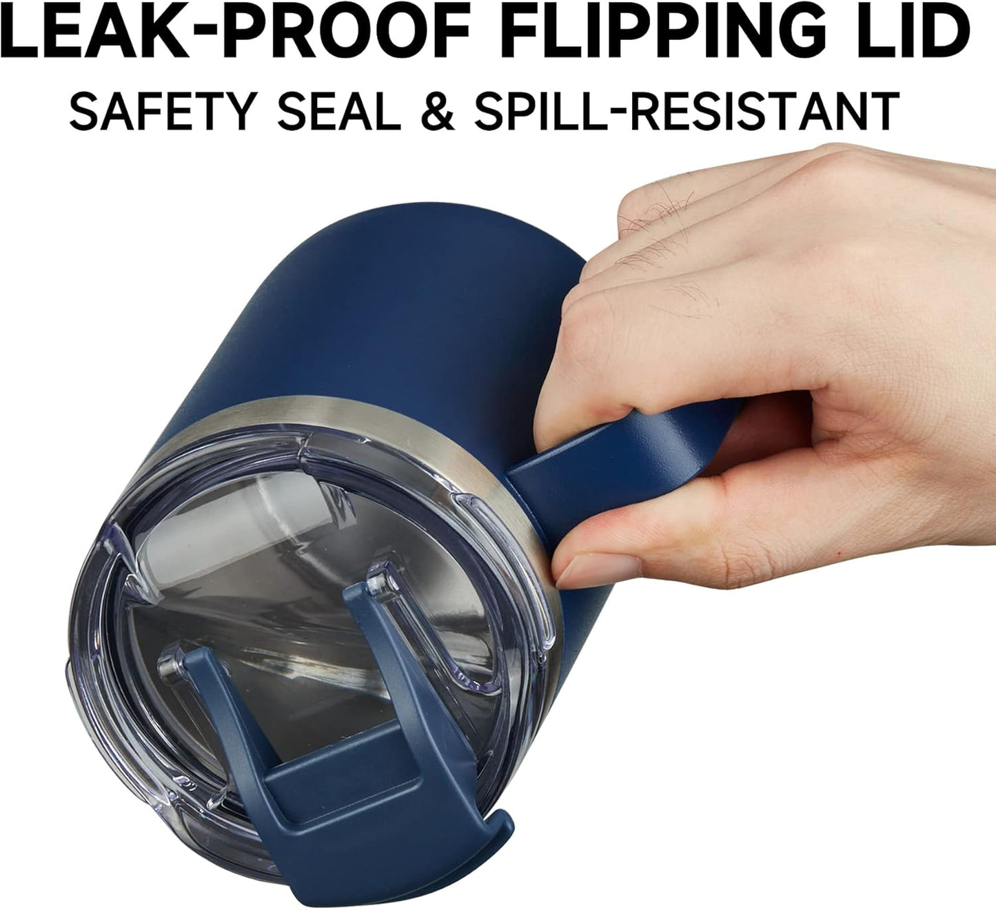 ALOUFEA 12oz Insulated Coffee Mug Cup with Handle, Stainless Steel Travel Coffee Mug with Flip Lid, Double Wall Vacuum Coffee Tumbler,Raspberry Vibes