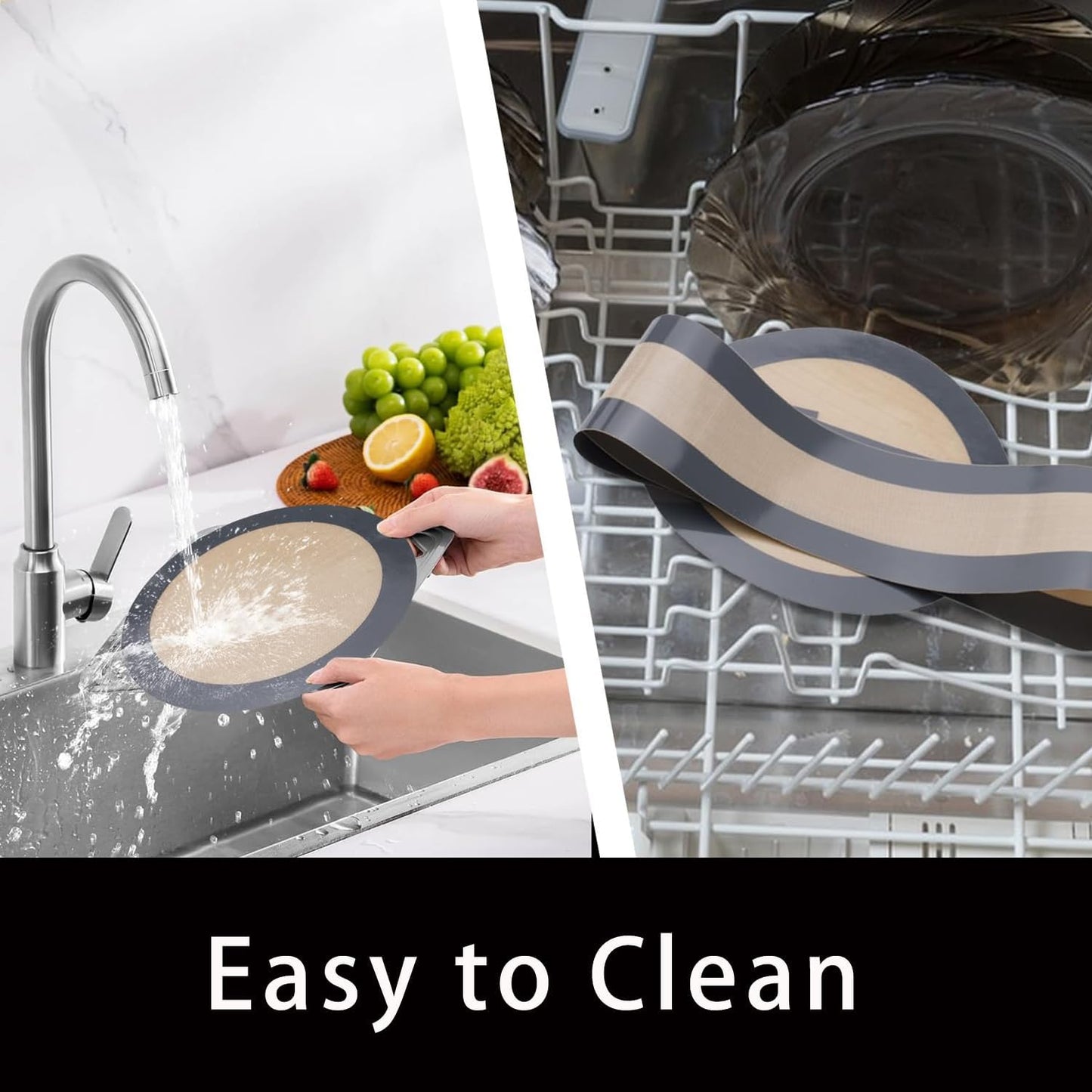 Silicone Baking Mat 9-Inch Nonstick & Reusable, Dishwasher/Oven Safe Cookie Sheet Protector for Cheesecakes, Cookies, Pizza, Bread, Macarons & Pastries (2 Set)