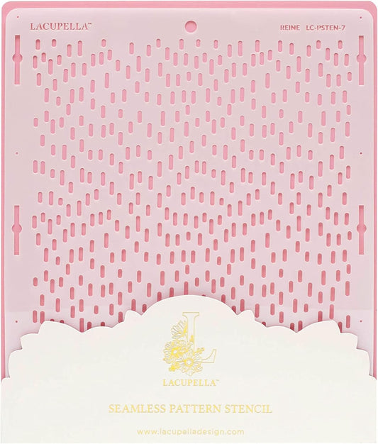 Cake Baking Stencil - Seamless Delicate Pattern for Decorating Tall Double Barrel Cake to Use with Buttercream, Royal Icing, Ganache, Paint, Airbrush (Reine)