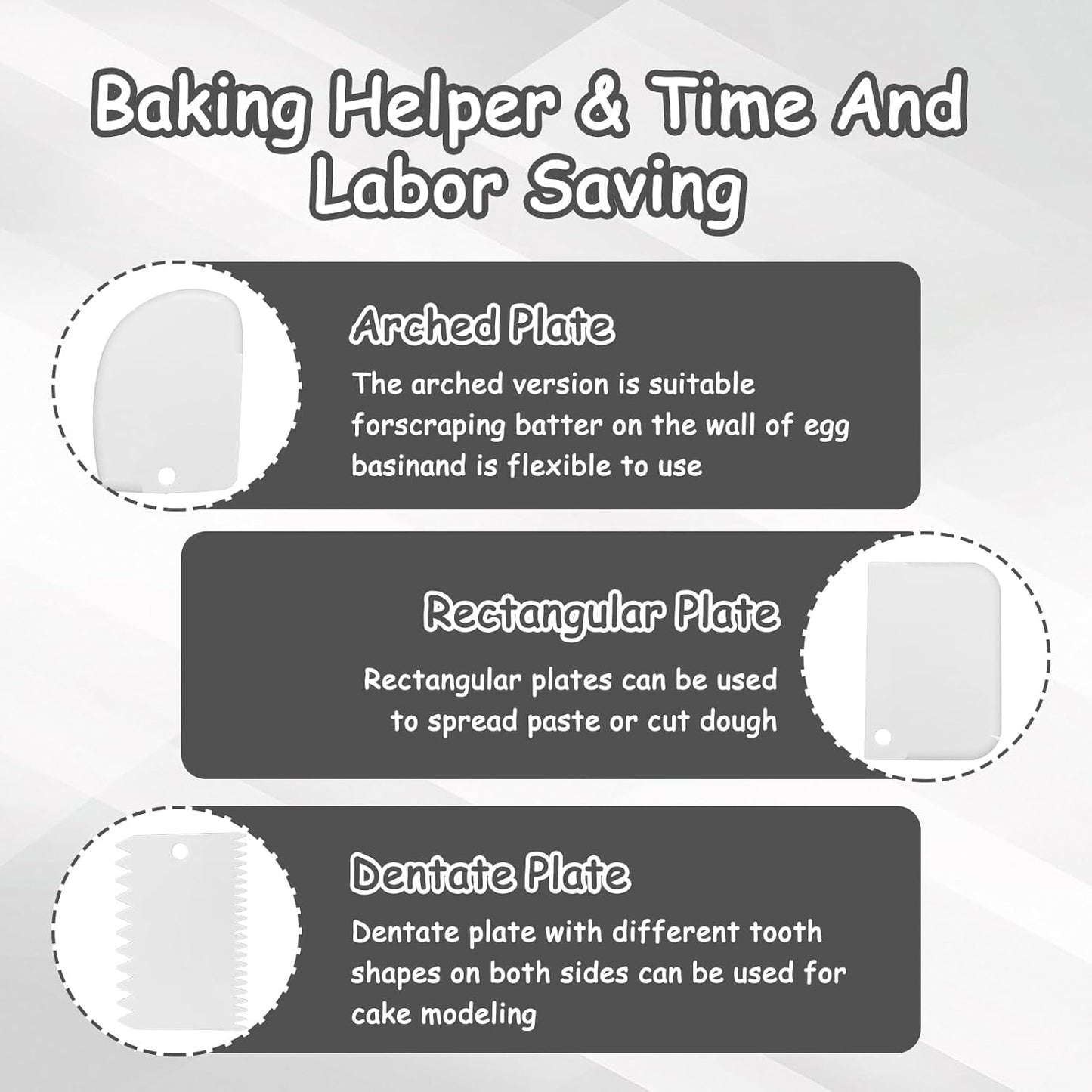 5 Pcs Fondant Smoother, Icing Smoother Essential Baking Tools for Perfectly Smooth Cakes(White)