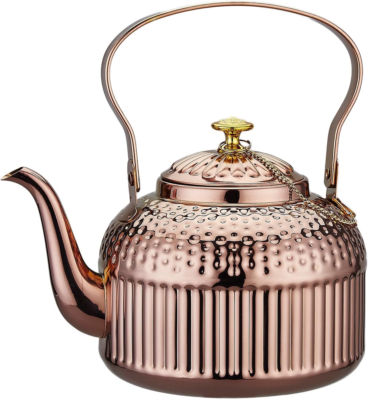 SANQIAHOME Antique 1.2L (40Oz) Stainless Steel Teapot with Infuser copper