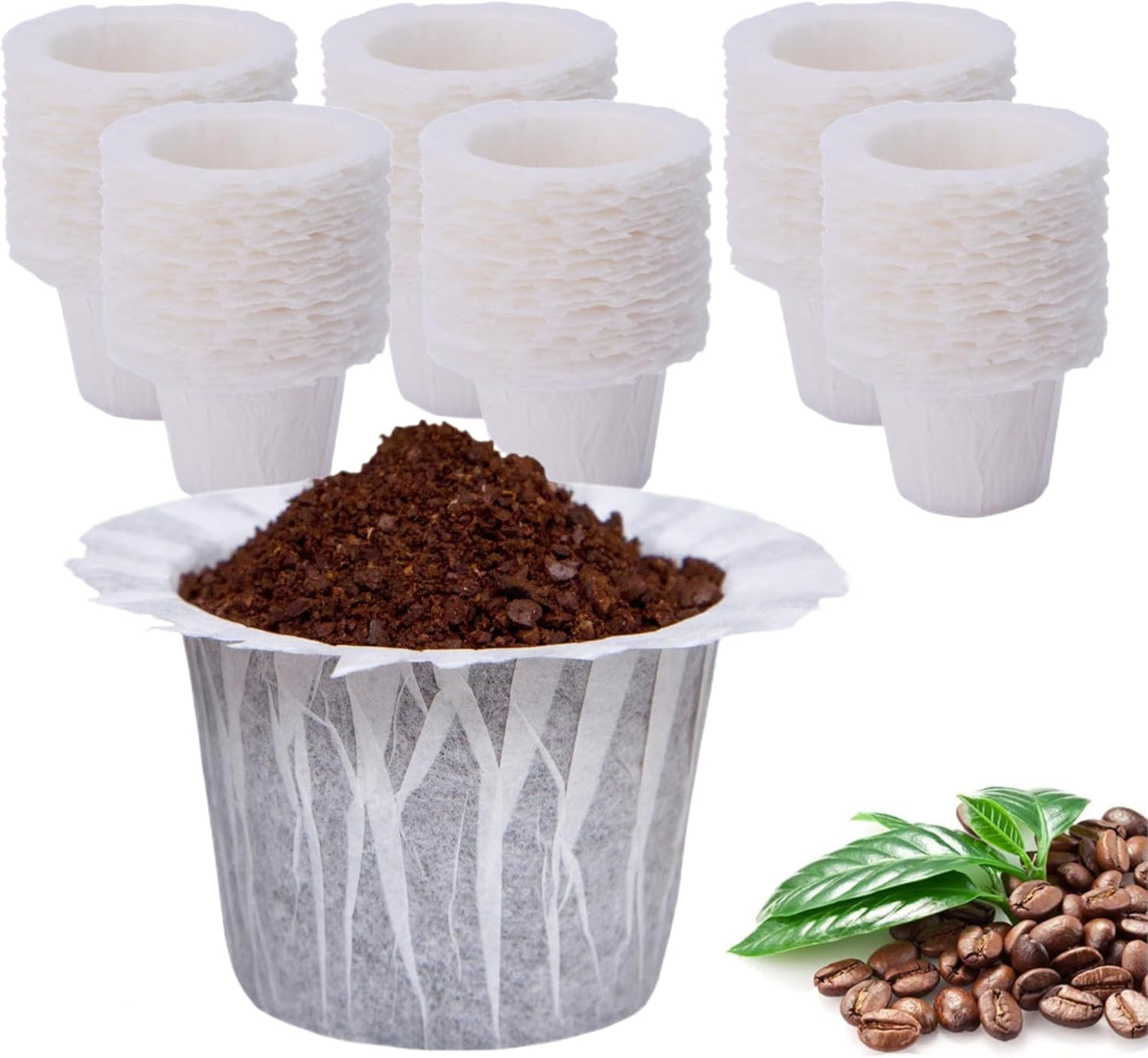 600 Count Coffee Paper Filters Compatible with Keurig Single Serve 1.0 and 2.0, Fits All Brands Reusable K Cup Filters