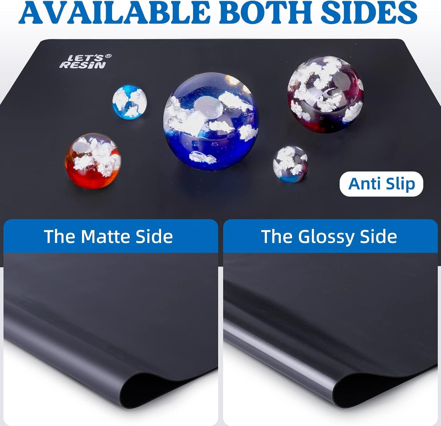 LET'S RESIN Extra Large Silicone Mat for Crafts,36''x24''Nonstick &Nonskid Heat-Resistant Silicone Crafts Mat, Easy Clean&Store Multipurpose Silicone Mat for Resin, DIY Art,Paint, Clay