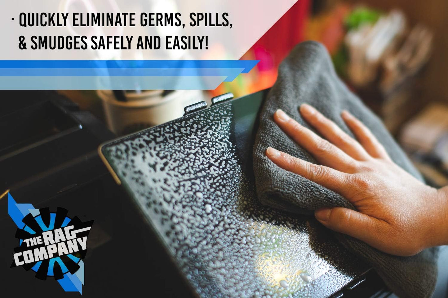 The Rag Company - All-Purpose Microfiber Terry Cleaning Towels - Commercial Grade, Highly Absorbent, Lint-Free, Streak-Free, Kitchens, Bathrooms, Offices, 300gsm, 12in x 12in, Yellow (12-Pack)