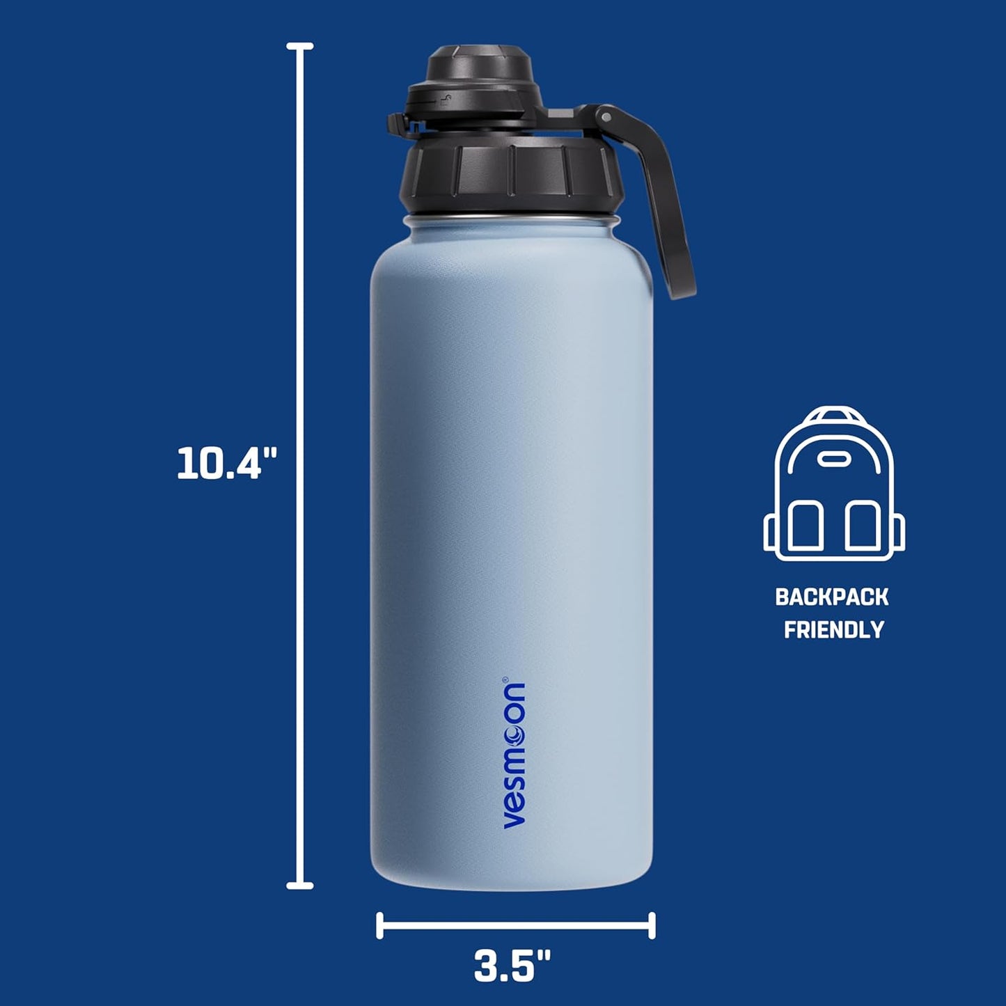 Vessence Tea Infuser Bottle - 32 Oz Insulated Loose Leaf & Fruit Infuser Bottle | Leak Proof with FlowSip Lid