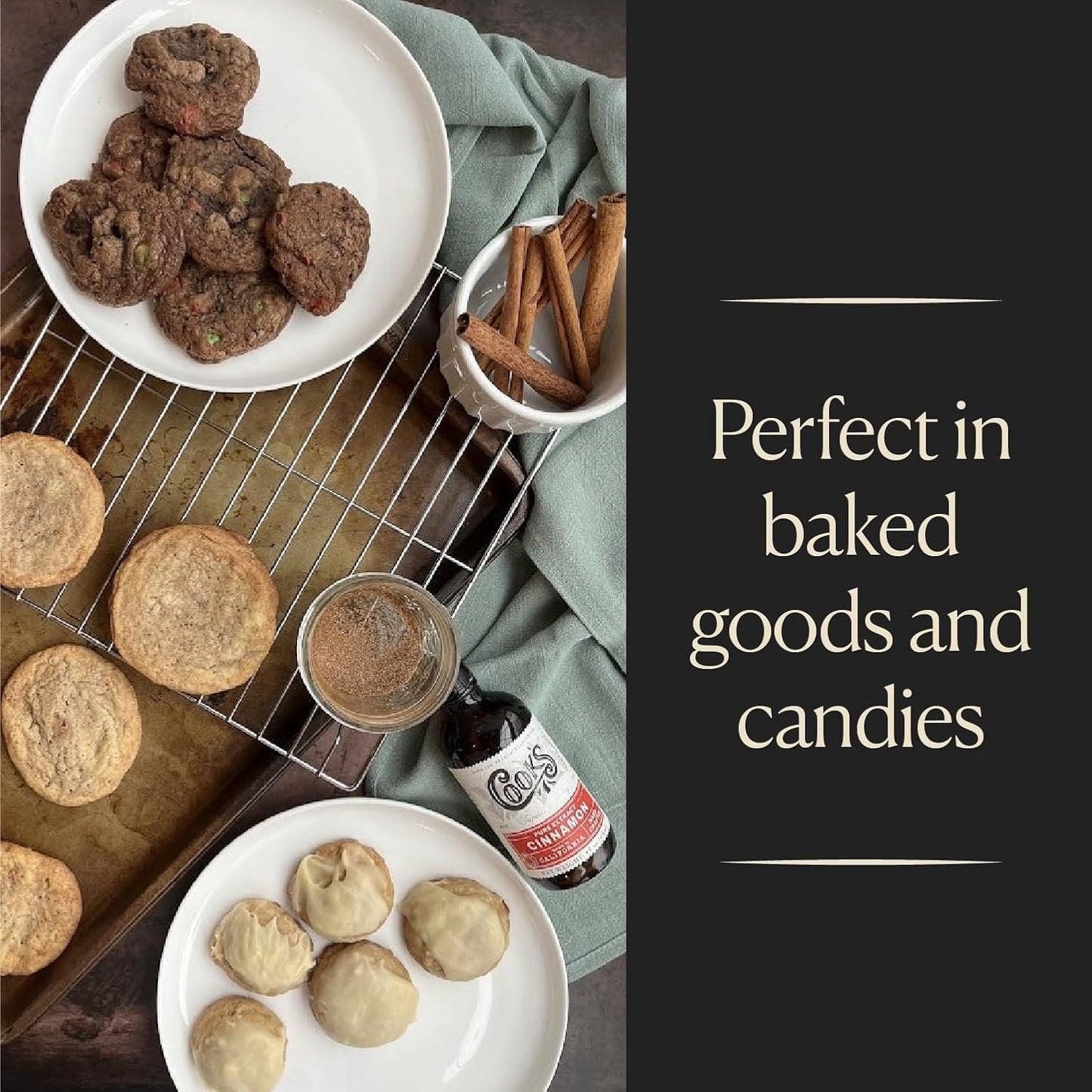 Cook's Pure Cinnamon Extract Made From Fine Ceylon Cinnamon, Premium All Natural Cinnamon Extract for Baking, Cooking, Beverages and Candies, 4 oz