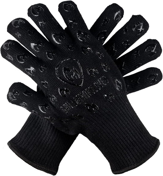Grill Armor Oven Gloves 932°F Extreme Heat & Cut Resistant Oven Mitts with Fingers for BBQ, Cooking, Grilling, Baking – Accessory for Smoker, Cast Iron, Fire Pit, Camping, Fireplace and More