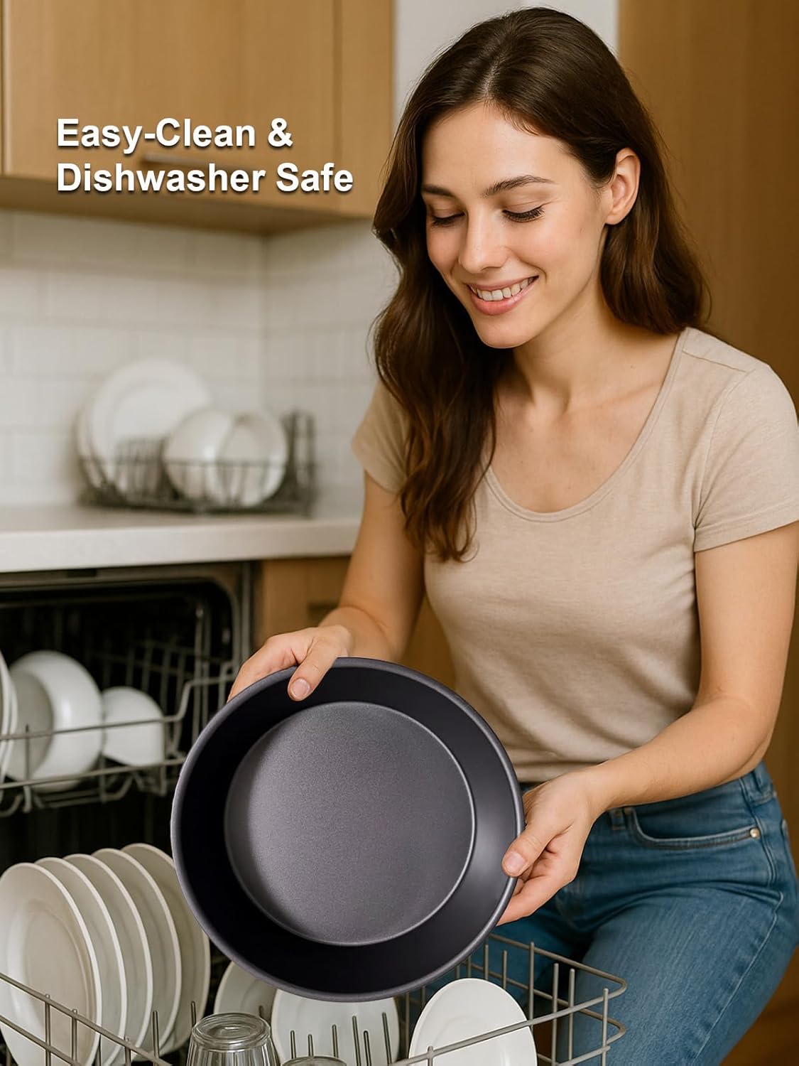 10×2.6 Inch Deep Pie Pan with Cake Server for Pie Tart Quiche Baking. Round Cake Pan with Non-Stick Coating, Rugged Carbon Steel. Gift for Women Wife Christmas Thanksgiving Party Festival