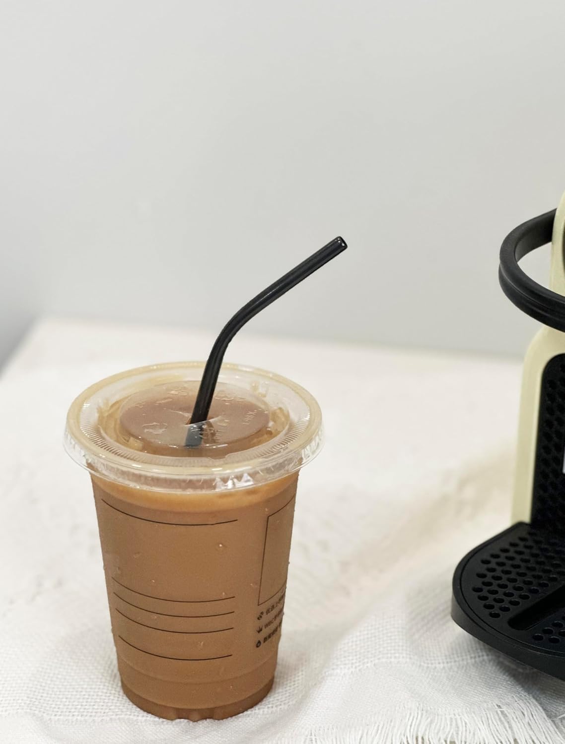 10 Pcs Stainless Steel Straws, Reusable Drinking Straws, 5 Straight + 5 Bent Metal Straws Set With 2 Pcs Cleaning Brushes (Black, 10.5 Inch)