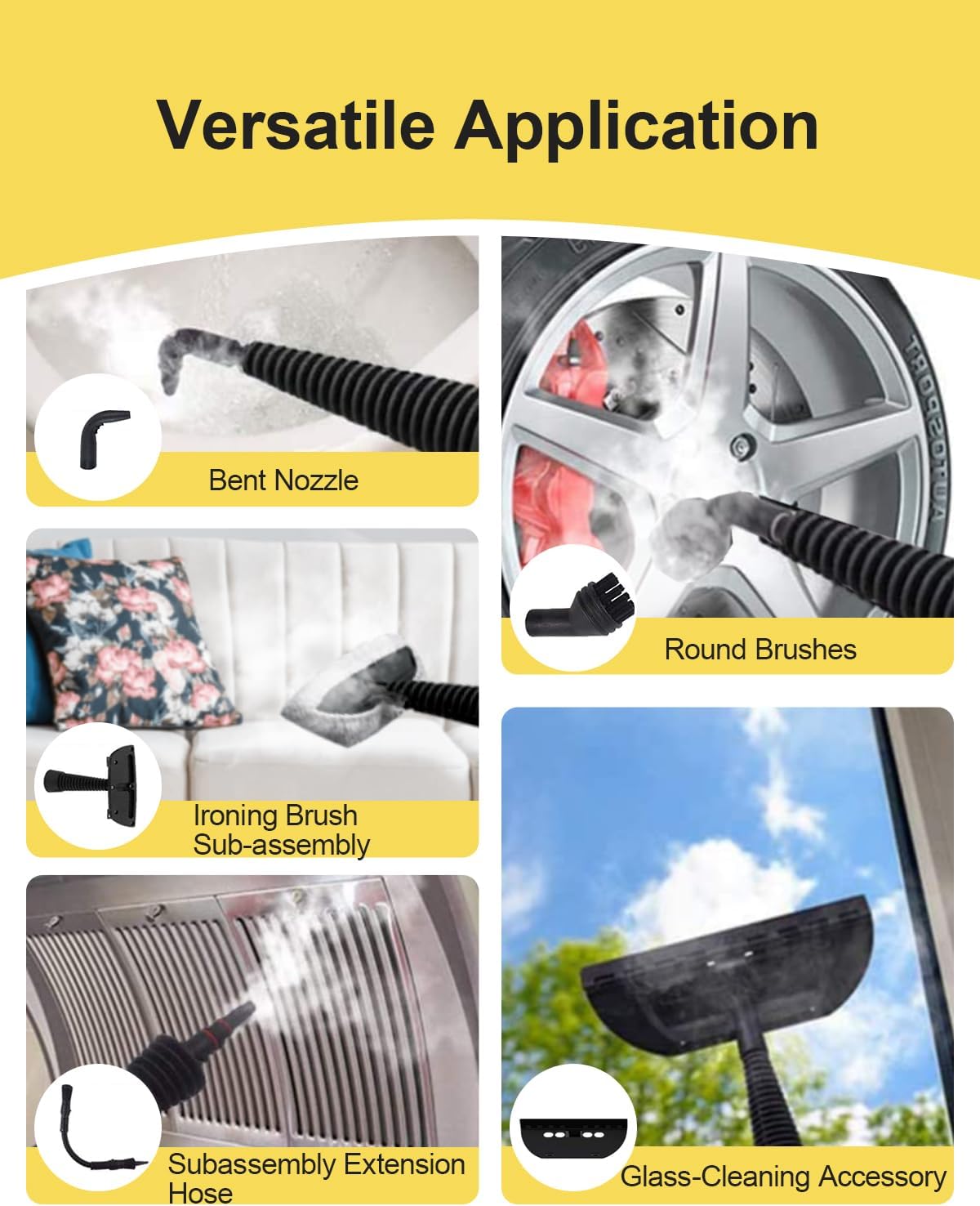 KOK Handheld Steam Cleaner, 221°F High-Temperature, 10-in-1 Accessory Kit, Multi-Surface Cleaning，for Kitchen/Bathroom/Car/Floors