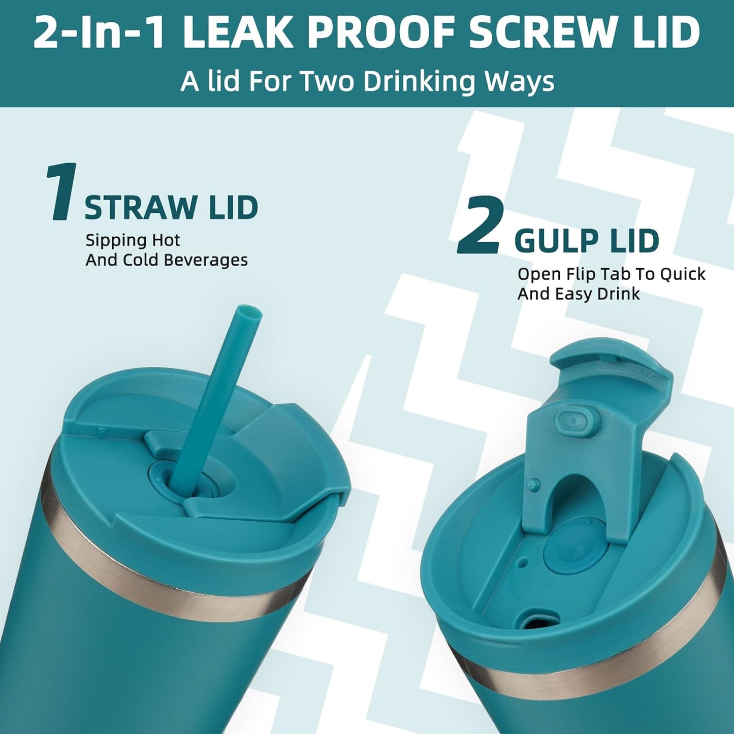 BJPKPK 34oz Tumbler With lid And Straw Stainless Steel Travel Coffee Mug Insulated Tumblers Cups,Laguna