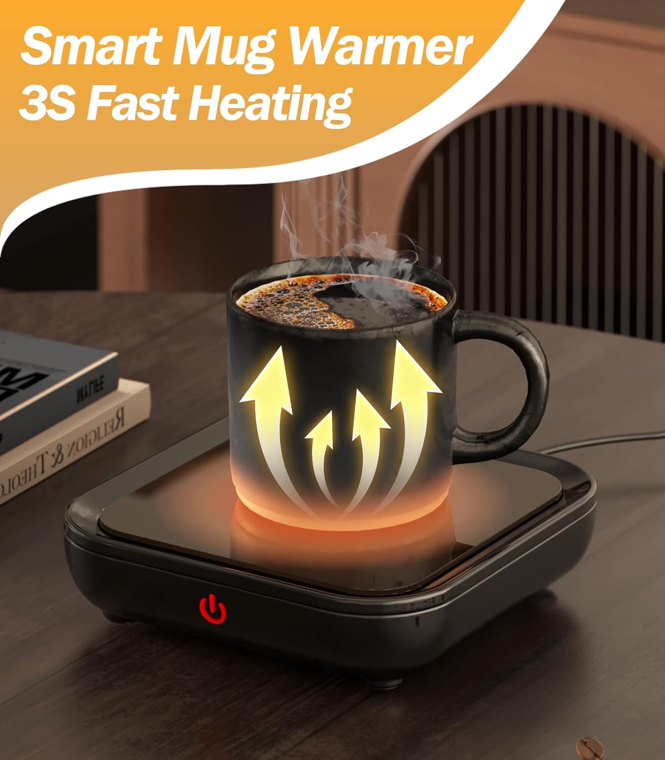 Coffee Mug Warmer Smart Cup Warmer - Excellent Heating & Highest Temp Setting & Light Indicator, Coffee Warmer for Desk Auto Shut Off, Candle Warmer Plate for Beverage, Gifts for Women Men Mom