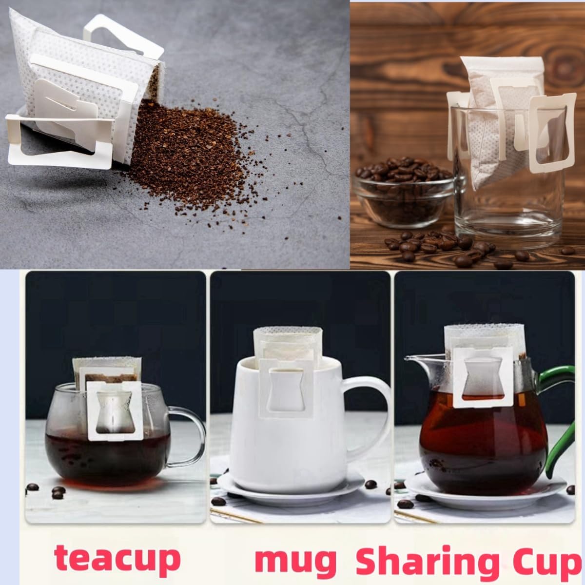 Coffee Filter Bag，Coffee Tea Bag，Drip Bag Coffee ，Suitable for Single Cup, Office, and Outdoor Use With Ease (50)