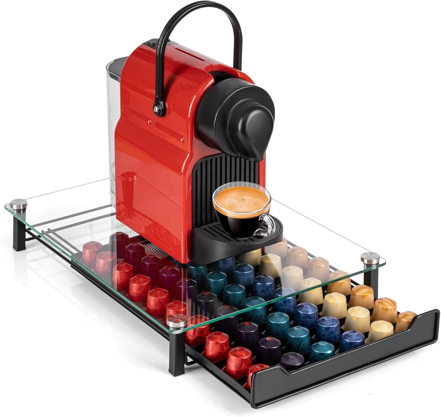 RECAPS Coffee Pod Holder Storage Small Pod Drawer Pods Holder Compatible with Nespresso Original Line Coffee Pods Kitchen Organizer Holds 60 Pods （NOT Compatible with Vertuoline）