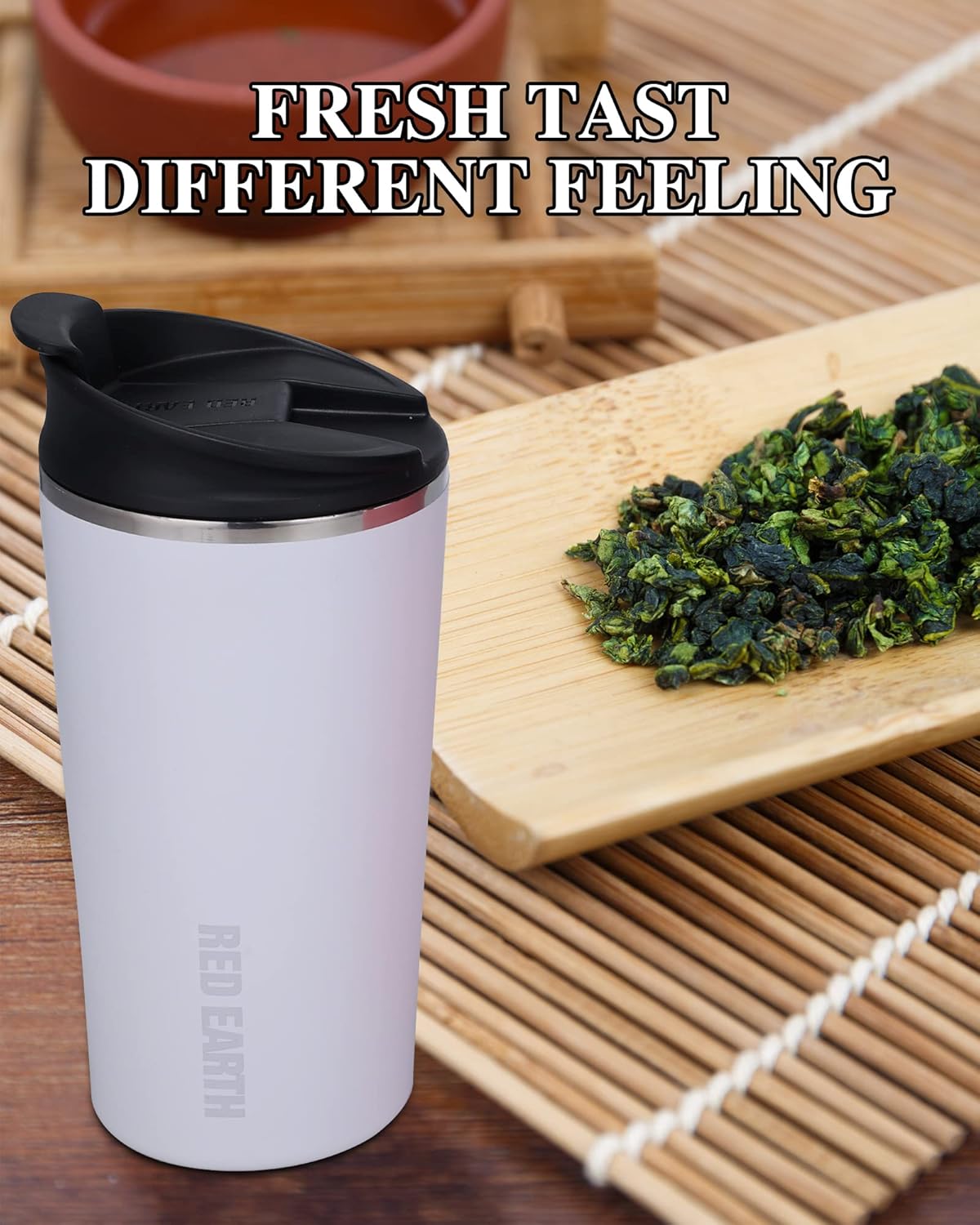 GiNT 17oz Travel Mug with Infuser and Two Lids. Vacuum Insulated 316 Stainless Steel Coffee Mug. Dishwasher Safe Mug with Tea Strainer for Hot and Cold Brew Coffee or Tea(White)