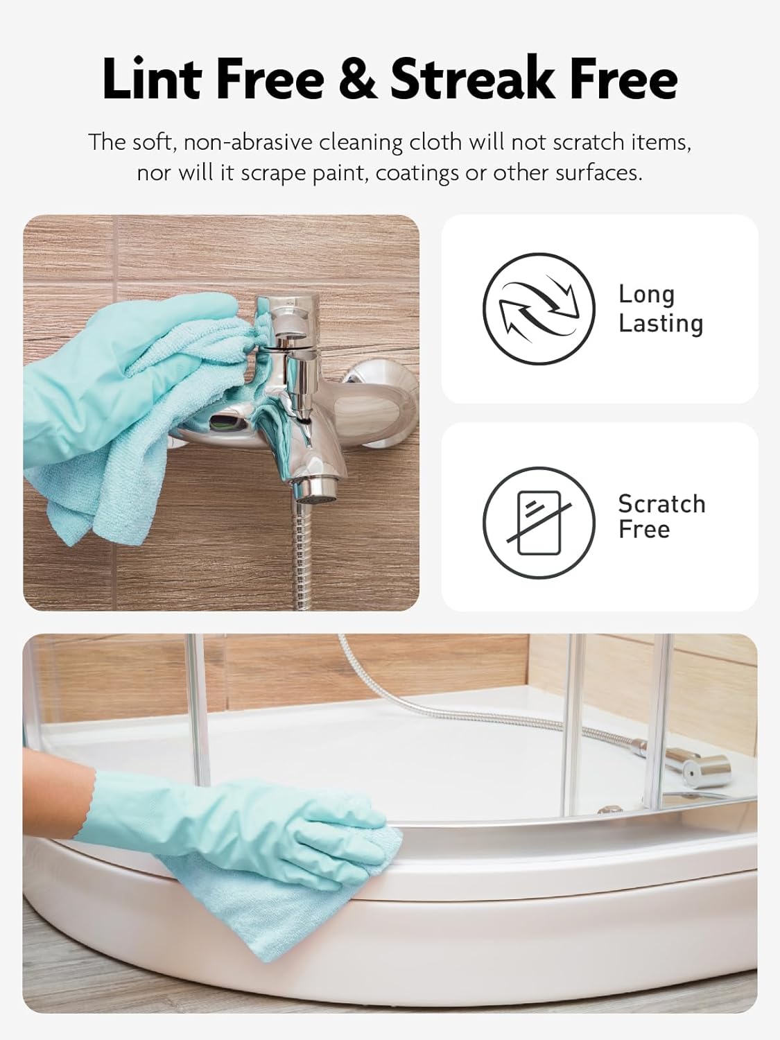 Fantasticlean Microfiber Cleaning Cloth Roll -75 Pack, Tear Away Microfiber Towels, 12" x 12", Reusable, Washable, Scratch Free, Ultra Absorbent Dishcloth for Home Supplies, Car, Pet, Kitchen (Blue)