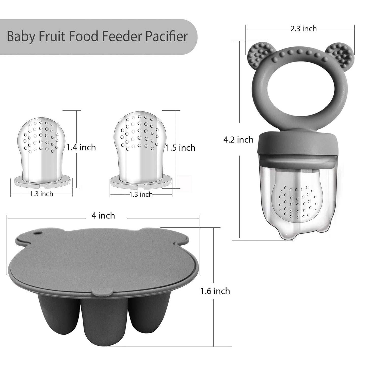 Silicone Baby Food Freezer Tray with Teething Popsicle Molds - Baby Fruit Feeder and Breastmilk Teether Combo