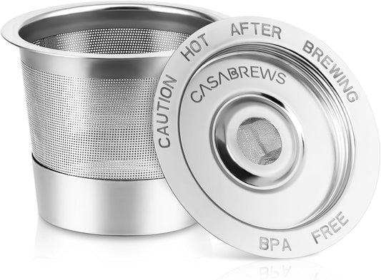 CASABREWS CASKF01 Reusable K Cups Coffee Pods for Keurig, Universal Stainless Steel Refillable Reusable K Cup Coffee Filters Compatible with Keurig 1.0 Coffee Machines, Eco-Friendly, BPA-Free