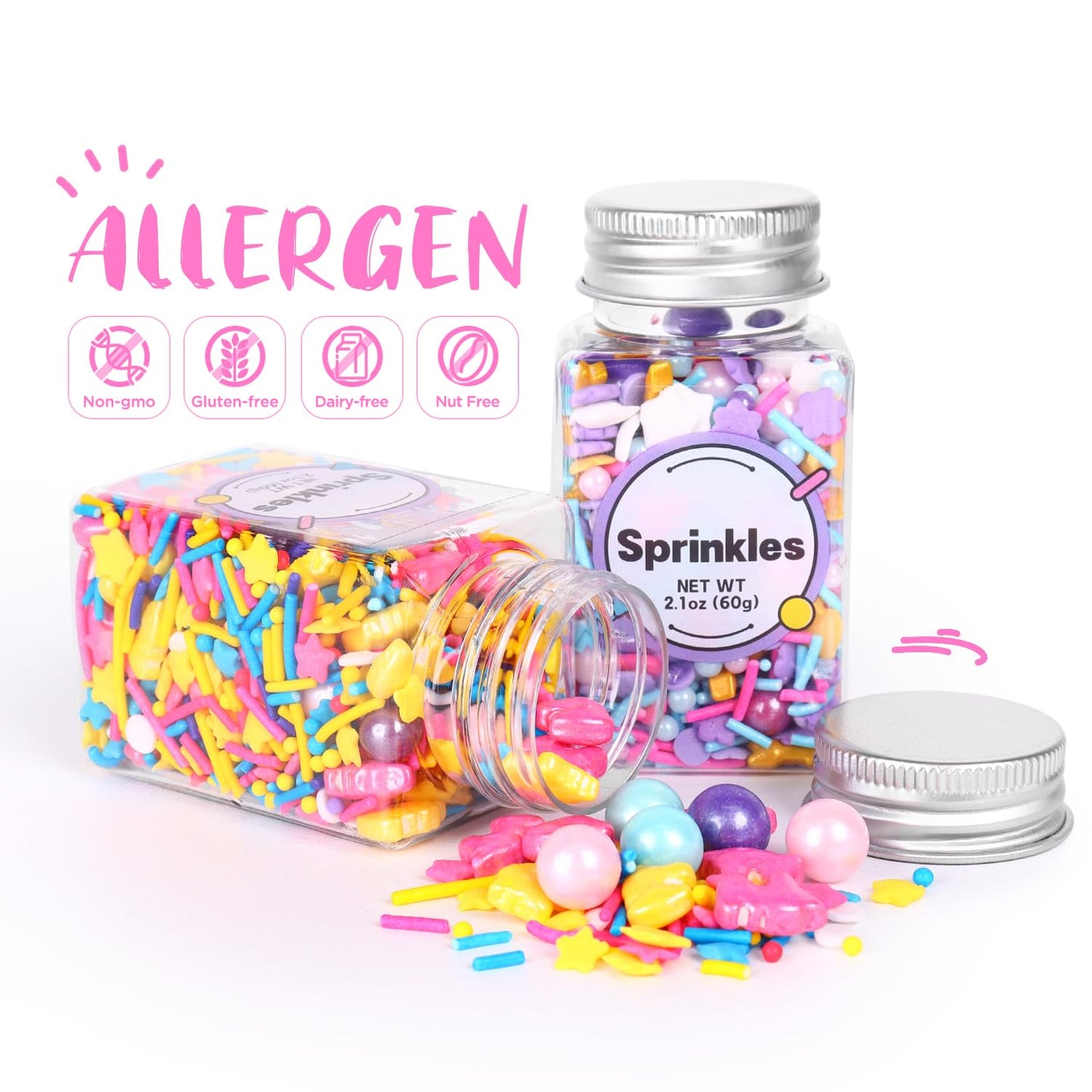 Edible Unicorn Sprinkles for Cake Decoration, Edible Pearl, Edible Sprinkle for Cupcake Topper, Ice Cream Toppings, Cookies Sprinkles for Party, Birthday. (120g/4.2oz)