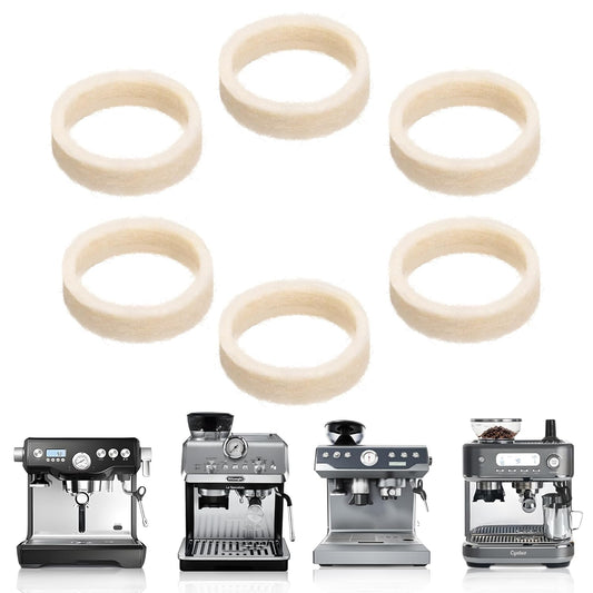 Felt Washer Replacement for Breville Espresso Machine Grinders (6 Pack), Felt Washer Lower Burr Wool Ring Compatible with BES870, BES878, BES880, BES980, BCG820 Accessories