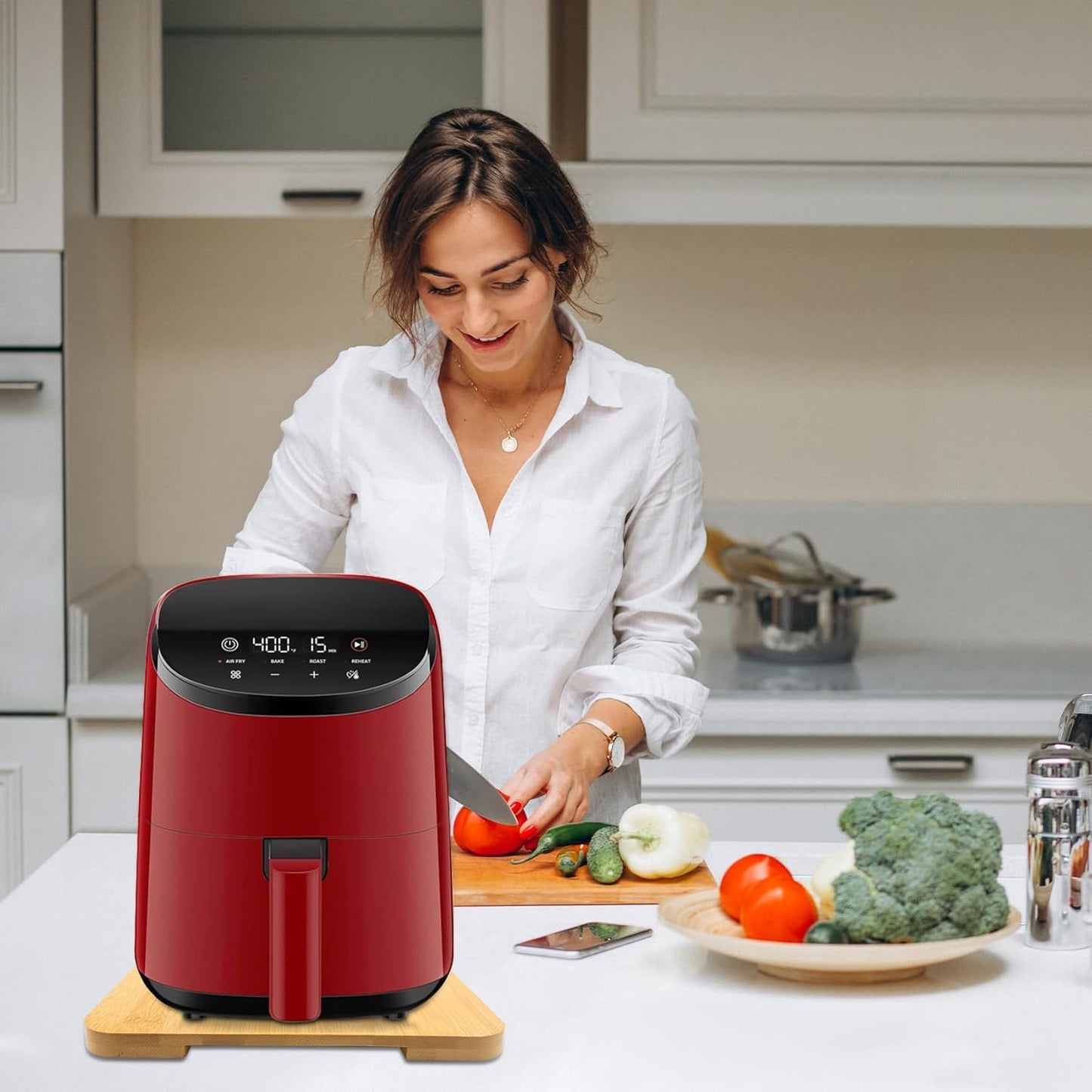 Appliance Slider 360° Rolling Tray for Coffee Maker Bamboo Coffee Pot Slider Tray Countertop Rotation Sliding Board with Wheels, Small Appliances Mat Easily from Under The Cabinet Natural(13.9"×9.4")