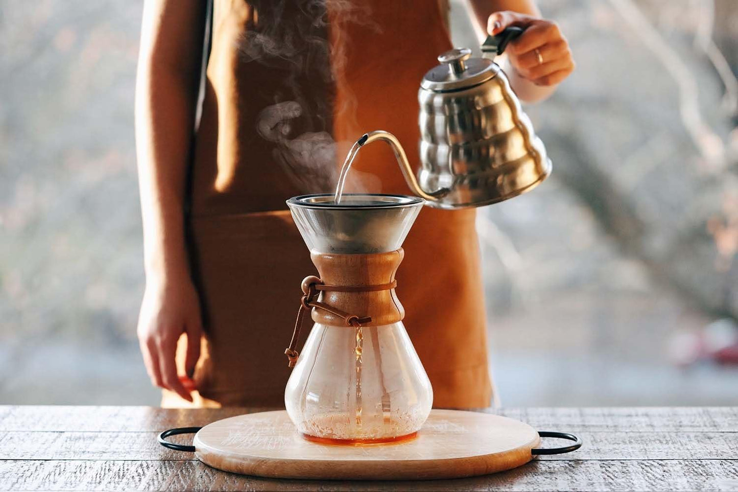 Barista Warrior Compatible with Hario V60 Pour Over Coffee Filters - Reusable Stainless Steel - Best Coffee Maker and Bar Accessories (Gold Titanium Coated)