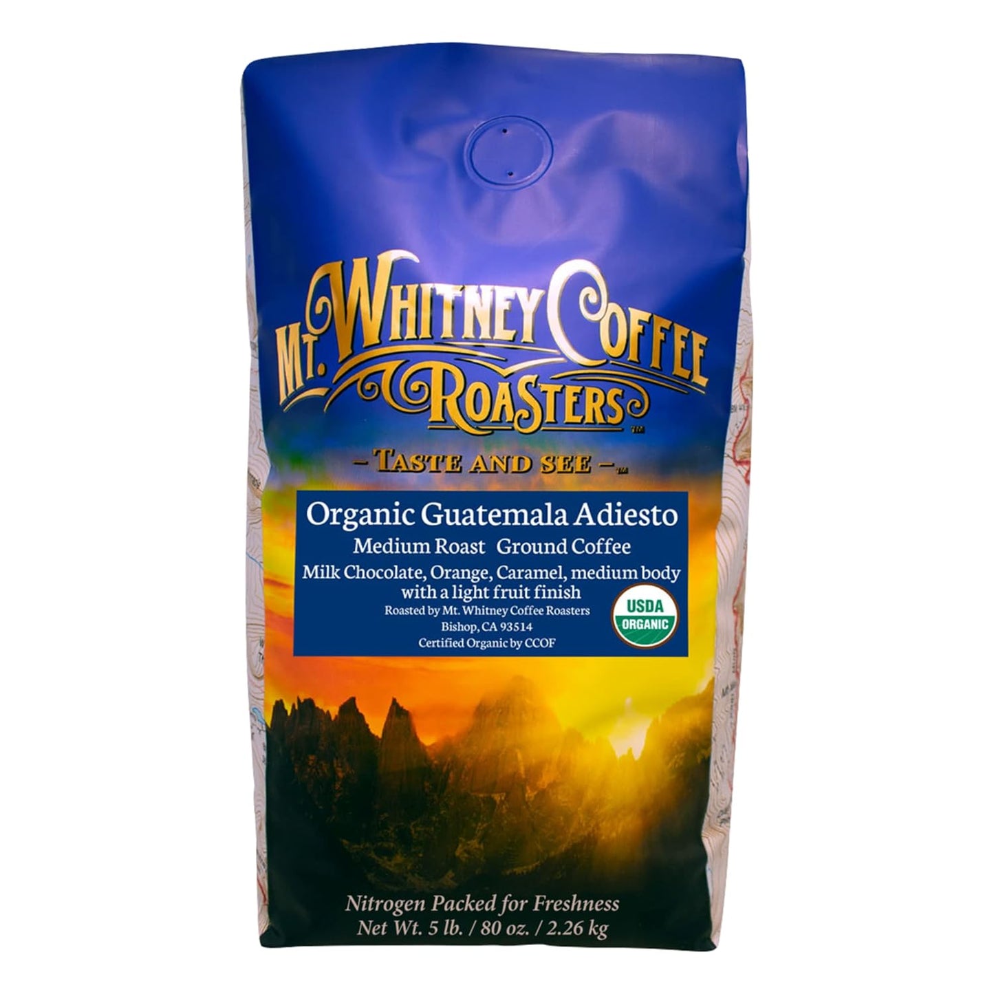 Mt. Whitney Guatemala Adiesto Cooperative Organic Low Acid Coffee (Ground, 5 lb)