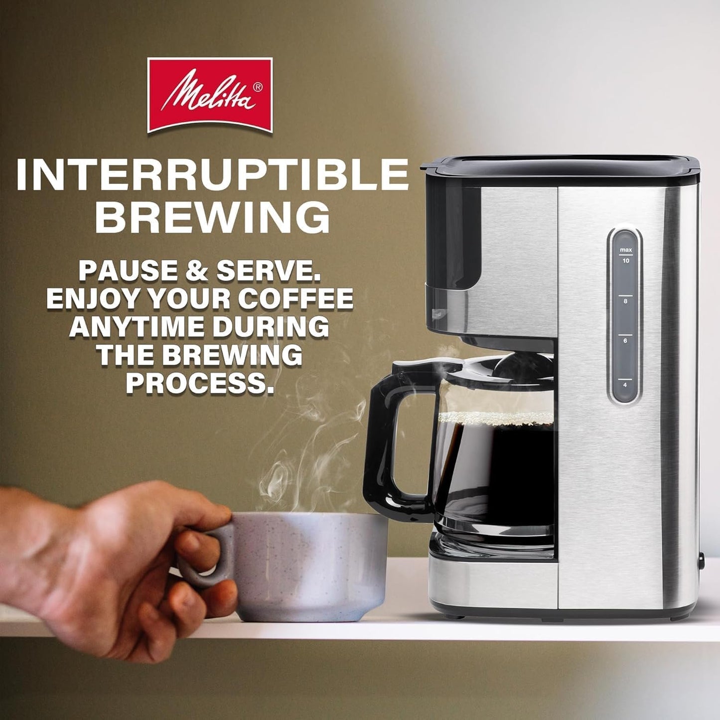 Melitta Aroma Series Programmable Drip Coffee Makers Parent (Aroma Tocco Glass Black 10 Cups)