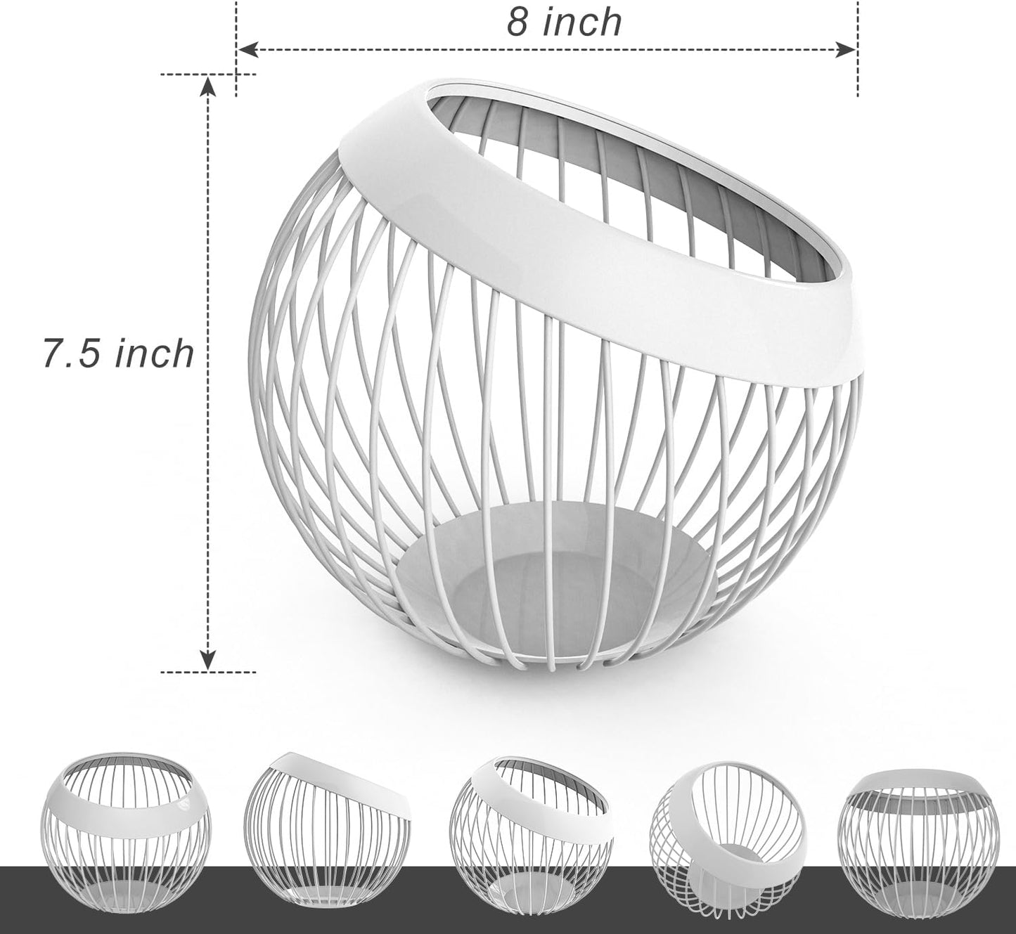 Charmount Coffee Pod Holder, Large Capacity K Cup Holder and Espresso Pod Holder, Coffee Pod Organizer for Kcup Storage and Espresso Capsule Holder, Coffee Pod Storage (White)
