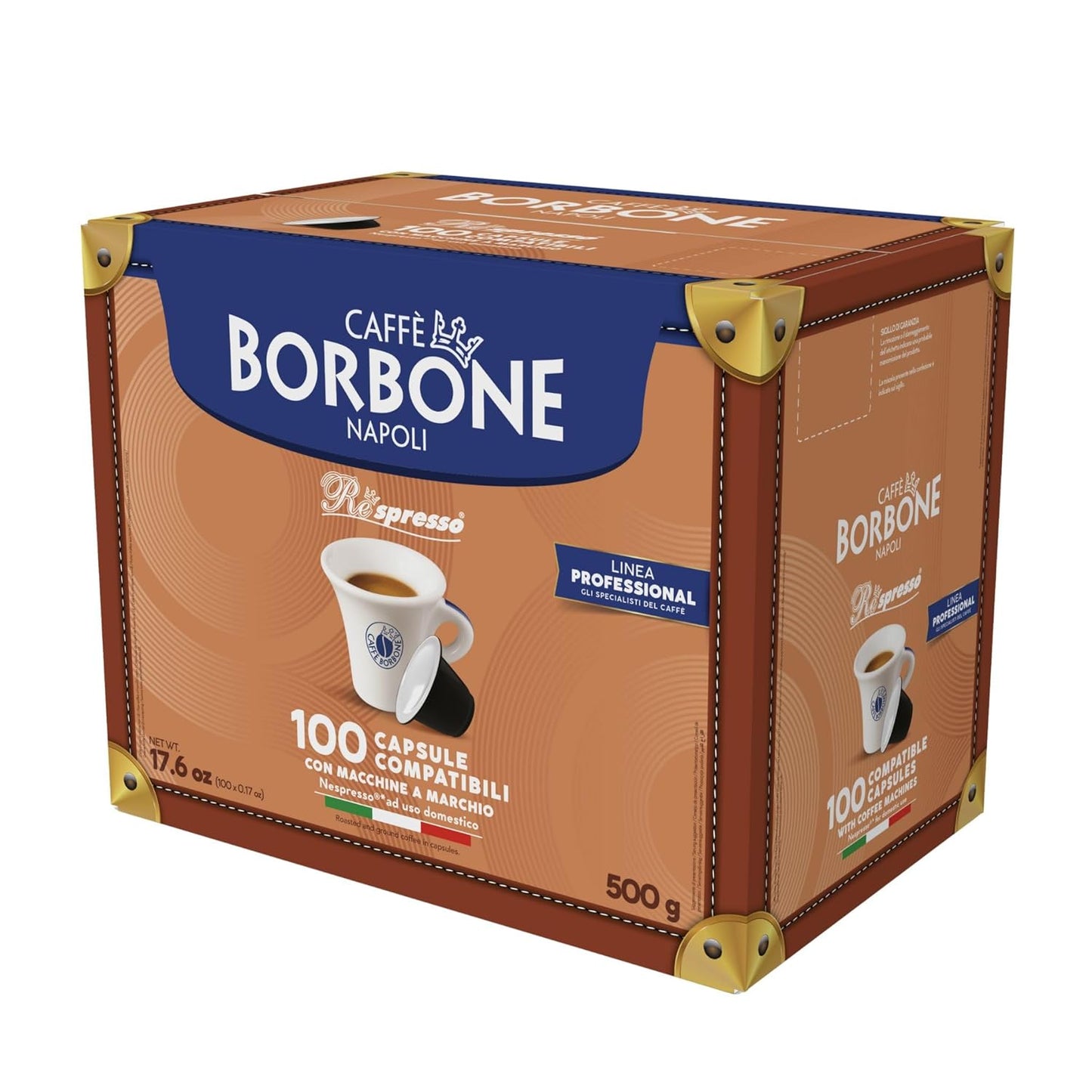 Caffè Borbone Nespresso Compatible Espresso Pods, Medium Roast Arabica and Robusta Blend, Intense Aroma and Full-Bodied Flavor, Blue Blend, 100 Pods