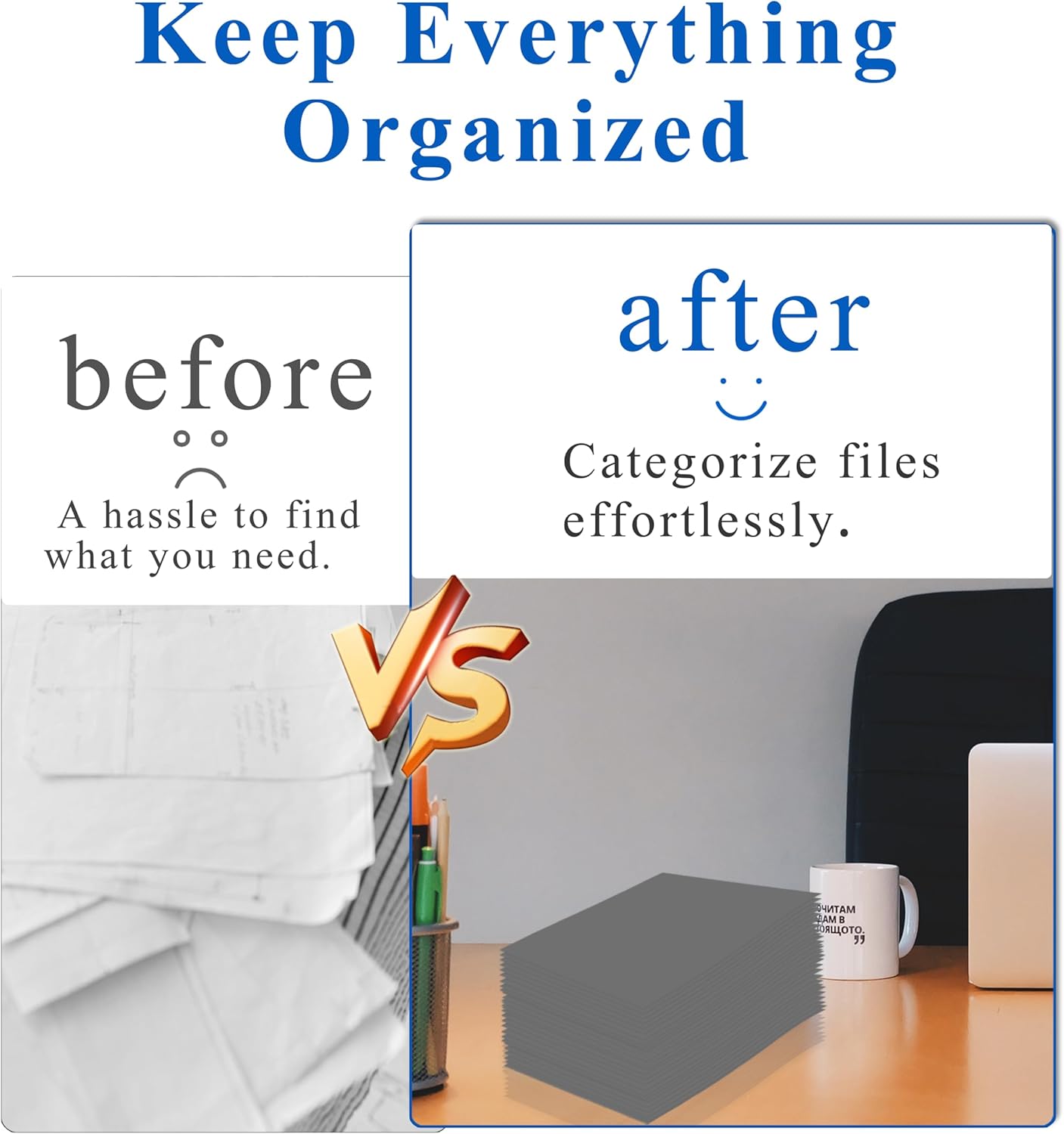 Zzrywuty File Folders with Pockets Letter Size, 50-Pack Paper Folders with Card Slot, Two Pocket Folders for School Students, Businessmen, Home and Office Workers (Grey)