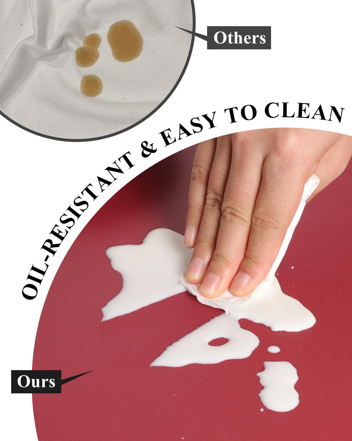 Wine Red Plastic Table Cover Protector, 36" x 72" Waterproof Easy Flat PVC Desk Pad Mat, 1.5mm Thick Rectangle Vinyl Table Top Protector for Dining Room Table, Office, Dresser